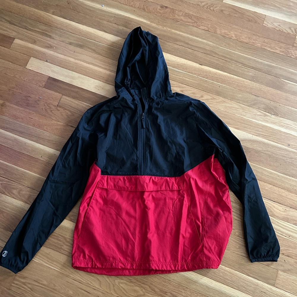 Used Holloway Men’s Red & Black Jacket with hood and pockets Size Large
